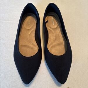Old Navy Blackjack Black Soft Knit Ballet Flats Size 9 Pointy Toe Washable